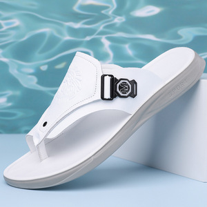 Men's Slides Open Toe Pu Upper EVA Outsole Anti Slippery Casual Summer Beach <b>Sandals</b> - Product Image 2
