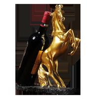 Meuble TV créatif, porche, décoration de salon, vente en gros, artisanat en résine 3D, décoration de la maison, support à vin cheval doré