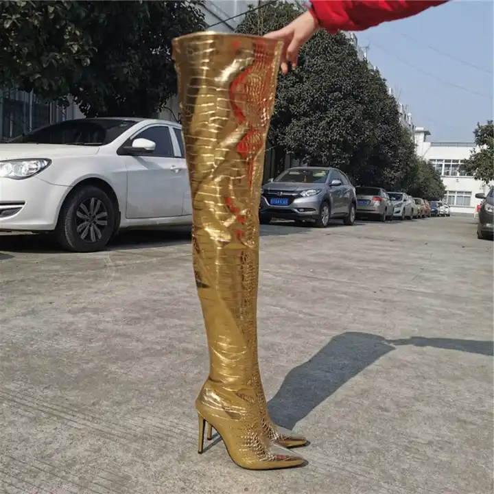 12cm high heel over the knee boots plus size boots long women'