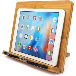Support de tablette en bambou réglable pour la lecture sur bureau, pour livres et appareils - Product Image 2
