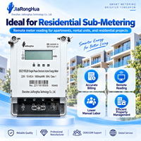 Meter Energi Dinding Satu Fasa RS485 Modbus RTU 230V Kwh Meter Layar LCD Pemantauan Untuk Kotak Distribusi Rumah Tangga