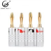 Connecteur banane mâle plaqué or haute tension YIVO XSSH Hi-End 5 mm, terminal audio pour amplificateur HIFI, haut-parleur, DIY OEM