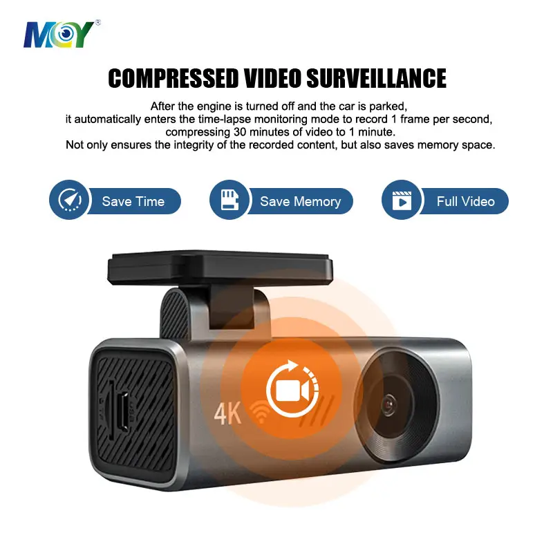 Caméra de voiture FHd WiFi enregistreur de lecteur à 145 degrés Blackbox Dvr caméra de tableau de bord de voiture vue de face 4K caméra de tableau de bord