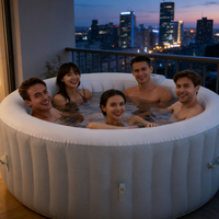 Baignoire gonflable pliable en PVC pour 2 personnes, SPA domestique, sans installation, facile à utiliser, capacité de stockage 550L pour la famille