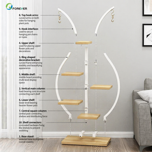 Supports à plantes en bois multi-niveaux <span class=keywords><strong>pour</strong></span> plantes <span class=keywords><strong>d</strong></span>'intérieur et <span class=keywords><strong>d</strong></span>'extérieur, étagère <span class=keywords><strong>pour</strong></span> pots de fleurs avec support <span class=keywords><strong>pour</strong></span> la maison et le jardin - Product Image 4