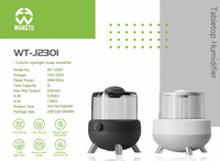 Humidificateur ultrasonique portable 2L 28W blanc avec commande tactile pour bureau, maison, hôtel et salon de beauté