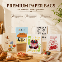 Sac en papier personnalisé pour gâteaux, pâtisseries et desserts de boulangerie, emballage à emporter pour les entreprises de livraison, sac en kraft imprimé avec logo personnalisé