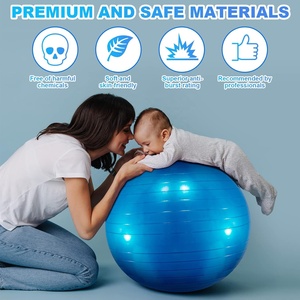 Ballon de yoga et de fitness anti-éclatement en PVC écologique, antidérapant, pour la grossesse et l'accouchement, avec pompe pour l'entraînement au yoga et au fitness - Product Image 3