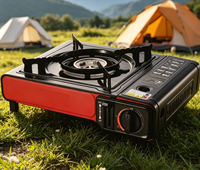 Réchaud à gaz butane portable coupe-vent à flamme réglable pour le camping en plein air
