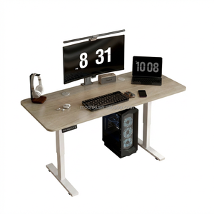 RGB LED <b>Electric</b> Standing <b>Desk</b> Gamer Edition Color Changing Light Strip Sit Stand Gaming Workstation - Product Image 2