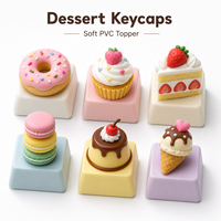 Custom Soft PVC 3D Dessert Keycaps Cute Donut Cupcake Ice Cream Key Caps Kawaii Artisan Keycap for Mechanical Keyboard Wholesale