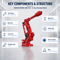 Robot ultra-lourd CE à 6 axes, charge utile de 280 kg, portée de 3200 mm, poignet IP67, IP54, sans contrepoids, pour soudage, manutention et assemblage