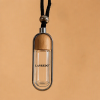 En stock, flacon diffuseur de parfum pour voiture rond vide personnalisé de 7 ml, flacon de parfum pour voiture suspendu de 10 ml avec bouchon en bois en stock
