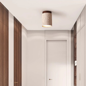 Wabi Sabi Décor <span class=keywords><strong>Plafonnier</strong></span> Foyer Balcon Couloir Jaune Travertin Downlight E27 Hôtel Maison Séjour Restaurant Marbre Lumières - Product Image 5