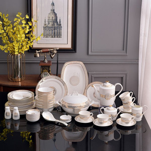 Factory 58 PCS Luxury Fine Bone China <b>Dinner</b> Tableware <b>Set</b> - Product Image 4