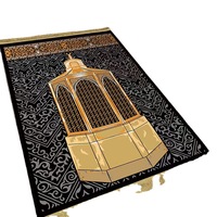 Tapis de chevet de chambre à coucher en velours doré à motif géométrique de style classique chinois, tapis de table basse de salon