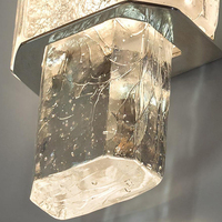 Lampe murale LED en cristal postmoderne, design créatif de style chinois, avec structure en fer, pour salon, chambre à coucher, chevet
