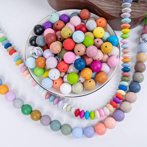 Venta al por mayor de cuentas de silicona Color de grado alimenticio, cuentas redondas sueltas hechas a mano Diy, pulsera de cuentas, cadena de chupete en Stock - Product Image 4