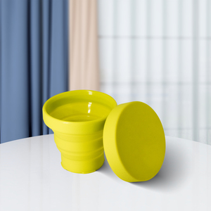 Gobelet de voyage pliable classique en silicone avec couvercle, résistant à la chaleur, écologique, réutilisable, qualité alimentaire, pour le camping - Product Image 3
