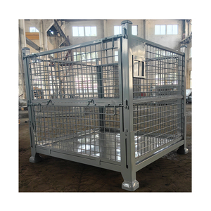 מתקן אחסון משטחים מתקפל ועמיד במיוחד ממתכת, ניתן לערום, לכלוב משטחים במחסן - Product Image 4