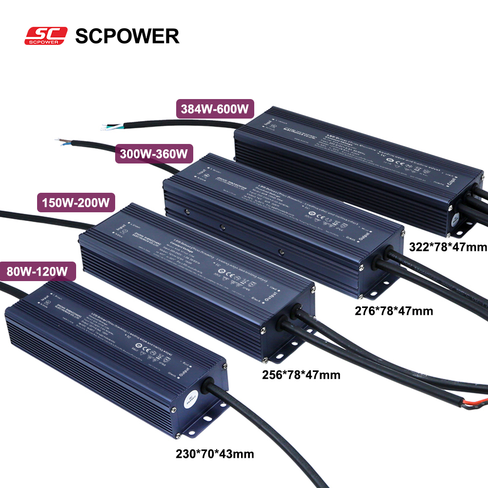 12V 24V 48V DCLED電源トランス30W50W 60W 100W 150W 300W 320W 400W 600Wトライアック調光可能LEDドライバーLED照明用