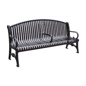 Mobilier d'extérieur, banc 3 places en métal antirouille pour parc extérieur avec cadre en acier moulé enduit de poudre pour jardin et patio - Product Image 5