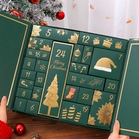 Coffret Cadeau Bébé Luxe Magnétique Calendrier de l'Avent Rigide 24 Jours avec Tiroirs en Matériaux Recyclés, Lamination Brillante et UV