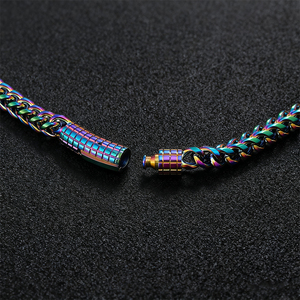 सोने की प्लेटेड स्टेनलेस स्टील चेन हार 6 मिमी हिप-हॉप क्यूबन स्टेनलेस स्टील हार - Product Image 5