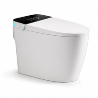 WC intelligent à capteur avec chasse automatique, bidet, siège chauffant, couvercle automatique, commande sans contact, cuvette allongée, siphon en P/S inclus