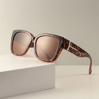 Lunettes de soleil polarisées carrées grand format pour femmes avec protection UV400, monture intégrale pour la conduite et le cyclisme