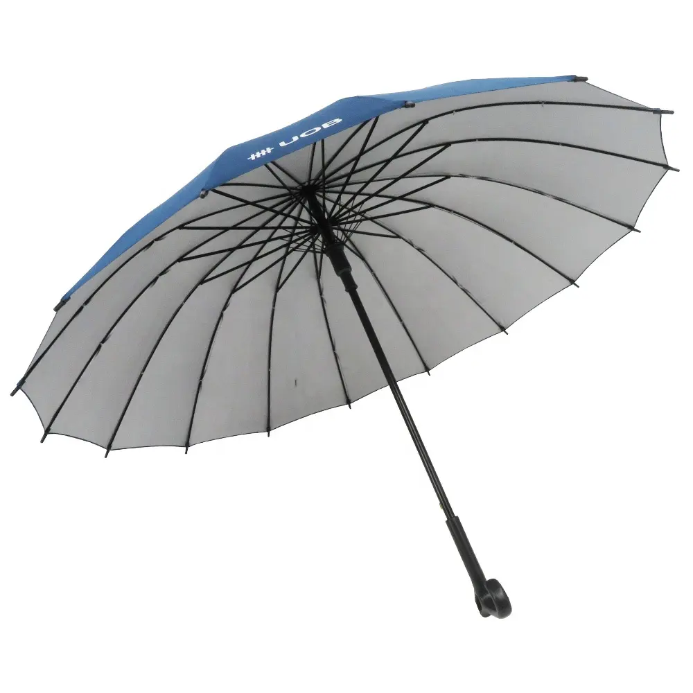 23 Inch 16K Blue Color Auto Open Straight Umbrella Stick Handle Customized Design Silkscreen Print Promotional Umbrella