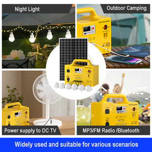 Système d'éclairage solaire domestique 20W 30W 50W avec 6 ampoules LED, radio FM, lecteur MP3, Bluetooth et allume-cigare portable - Product Image 6