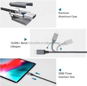 60W 100W <b>Type</b> <b>c</b> <b>to</b> <b>Type</b> <b>c</b> Nylon Braided Data Cable 5A Super Fast Charging 1M 2M <b>USB</b> <b>C</b> Android <b>Adapter</b> Fast Charging Cable - Product Image 5