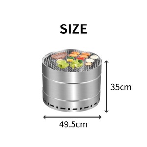 Smokeless Fire Pit Stainless <strong>Steel</strong> Round Stove Wood Burning Portable Indoor and <strong>Outdoor</strong> Firepit Camping Bonfire <strong>Fireplace</strong> - Product Image 3