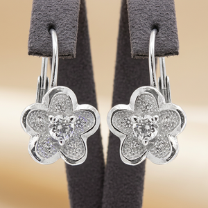 Antique Style Silver Fashion Hoop <b>Earrings</b> Gemstone Embellished Hoops - Product Image 1