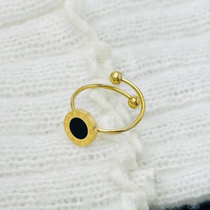 Anello in Acciaio Inossidabile Dorato 18K per Donne, Design Aperto Regolabile, Numeri Romani Semplici, Motivo Girasole, Regalo di <span class=keywords><strong>Nozze</strong></span> - Product Image 3