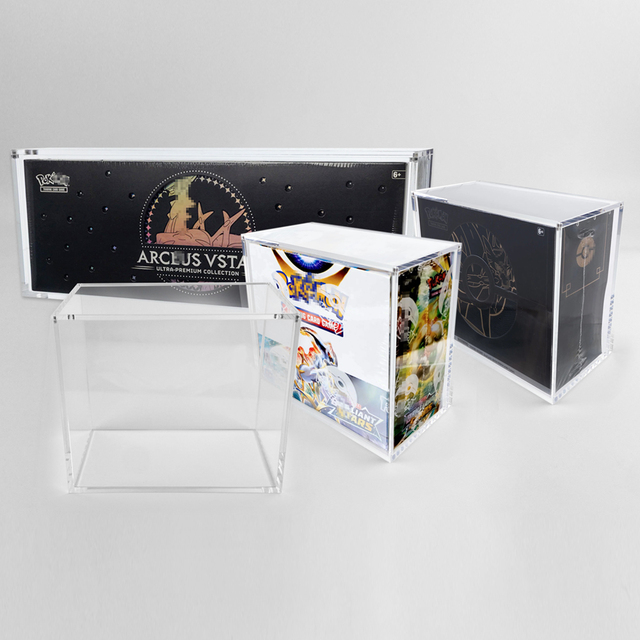 99% UV Protection Acrylic Transparent Protector Case Durable English Edition Plexiglass Pokemon Card PTCG Acrylic Booster Case