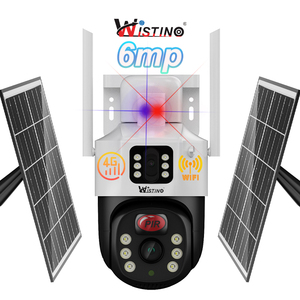 Caméra solaire 4G Wistino V380 binoculaire pour extérieur, ferme, rotation à 360 degrés, détection d'alarme, caméra de <span class=keywords><strong>surveillance</strong></span> solaire 4G - Product Image 1