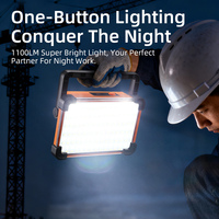 Lampe de travail LED SUPERFIRE, projecteur solaire à intensité variable, corps en ABS, portable, atelier, extérieur, étanche, 1100 lumens, IP54