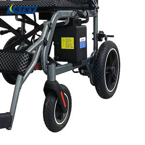Commercio all'ingrosso Smart Controller 4 ruote da viaggio batteria al piombo leggera pieghevole in acciaio potere sedia a rotelle elettrica per disabili - Product Image 3