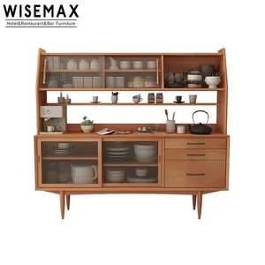 solid wood jewelry cabinet Suppliers-Modern Nordic solid wood side cabinet living room storage cabinet minimalist locker tea cabinet