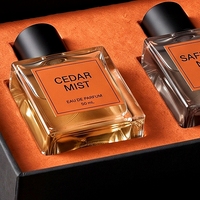 Boîte à parfum rigide de luxe personnalisée, style livre noir magnétique, doublure en éponge haut de gamme réutilisable pour cosmétiques et soins de la peau, double flacon