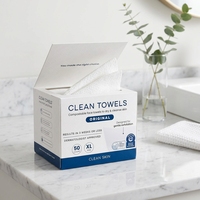 Serviette jetable 100% Lyocell pour peaux sensibles, non tissée, pour le maquillage, biodégradable, lavable, réutilisable, serviette jetable