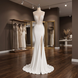 Vestido de Noche Largo sin Mangas de Alta Gama, Confeccionado con Tela Importada de Primera Calidad para Eventos Elegantes, Cócteles y Receptions Formales - Product Image 3
