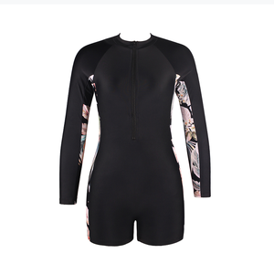 Camiseta de Protección Solar para Mujer con Protección Solar SPF50+, Anti-Rozaduras, de Manga Larga con Cremallera, Estampado Digital, de Spandex/Nailon, para Natación - Product Image 2