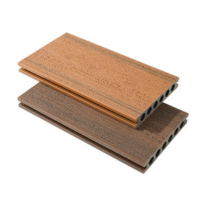 Planches de terrasse WPC co-extrudées en bois carbonisé à six trous, carrées, imperméables, lisses, écologiques, pour jardin, extérieur, cour et parc - Product Image 1