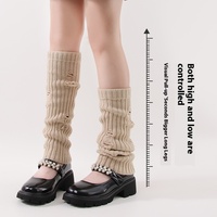 Couvre-jambes chaud JK Style japonais couleur unie laine tricoté Simple tout-match empilable chaud dames jambières couverture