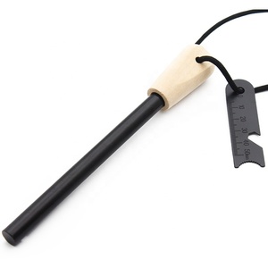 6 pouces Firecraft Paracord survie manche en bois Firestarter Camping Firesteel tige pour survivant - Product Image 6