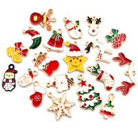 Pendentif à breloques de noël en émail pour bricolage, fabrication de bijoux, collier, Bracelet, boucles d'oreilles, fournitures de bijouterie artisanale en alliage, 10 pièces