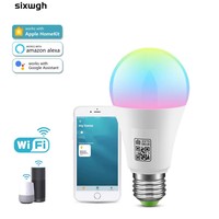 Ampoule connectée WiFi SIXWGH 9W HomeKit à changement de couleur, 16 millions de couleurs, blanc réglable (2700K-6500K), compatible avec Alexa/Google Home APP